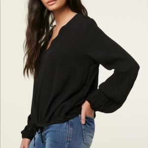 O'Neill Linette Drawstring-Hem Long Sleeve Top
